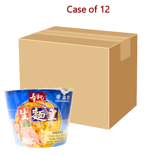 Load image into Gallery viewer, Sau Tao Bowl Noodle King - Wonton-壽桃牌生麵王碗麵 - 鮮蝦雲吞味-75g-INST403-12
