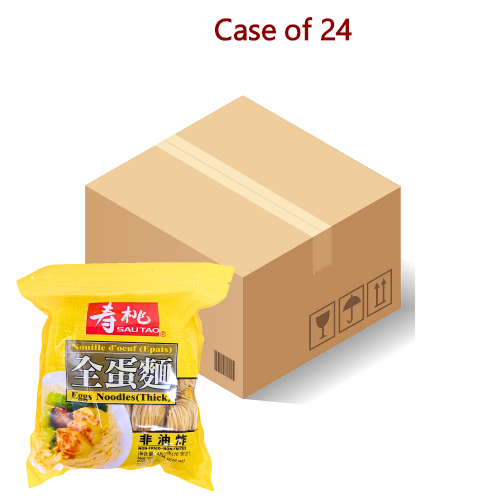 Sau Tao Egg Noodles - Thick-壽桃牌袋裝全蛋面(寬條)-454g-DNOOST405-24