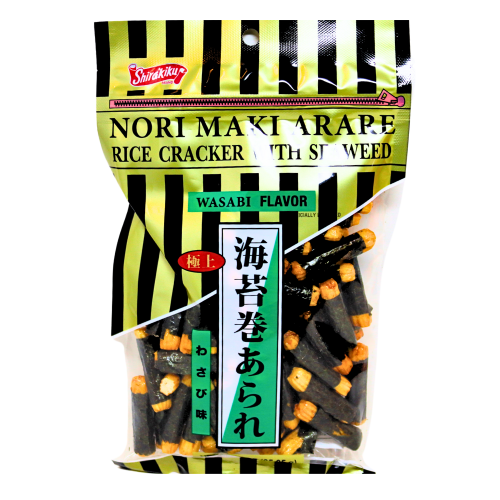 Shirakiku Rice Crackers Norimaki (Wasabi)-日本海苔米卷 (芥末)-85g-SNACSH302