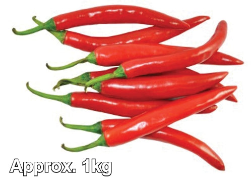 Small Thai Red Chilli-新鮮泰國紅指天椒 (Produce of India)-1kg-FVEG112-1000