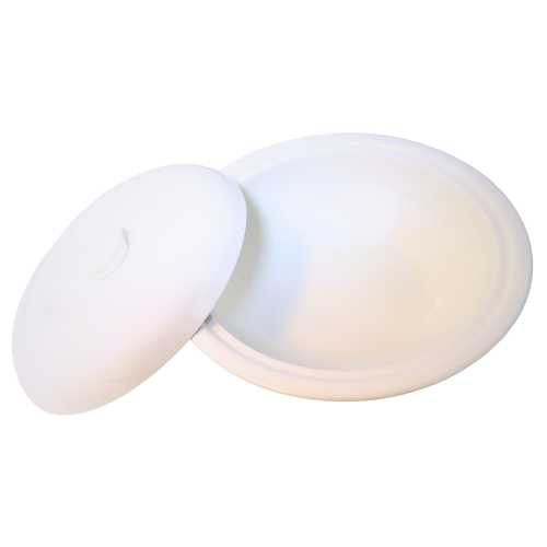 Soup Bowl with Lid Medium Plain White 10