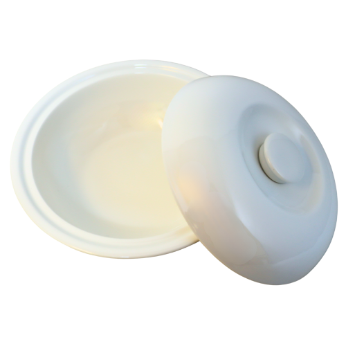 Soup Bowl with Lid Small Plain White 9
