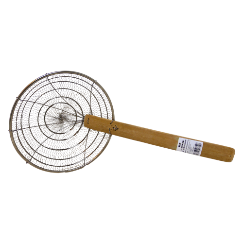 Strainer with Bamboo Handle 10" (Stainless Steel)-10吋不銹鋼竹柄疏炸籬-1pcs-KITUT214