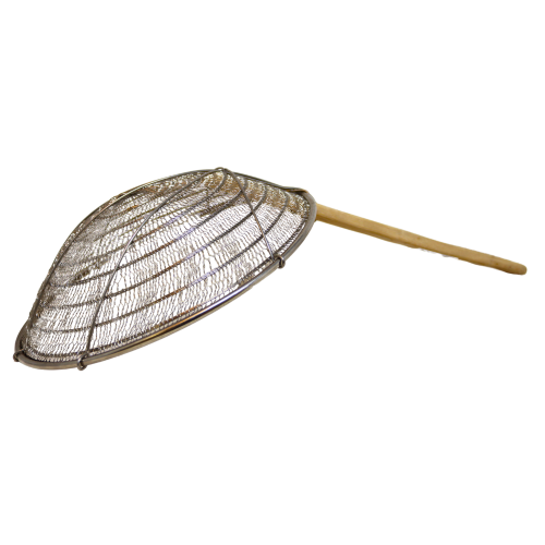 Strainer with Bamboo Handle 12" (Stainless Steel)-12吋不銹鋼竹柄疏炸籬-1pcs-KITUT215