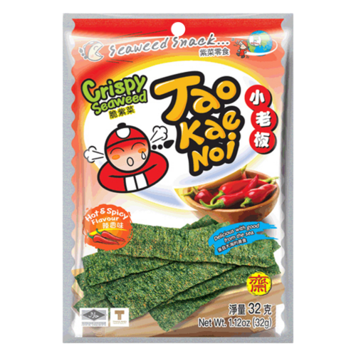 Tao Kae Noi Crispy Seaweed - Hot & Spicy-小老板日本紫菜 - 辣香味-32g-SNACTKN124
