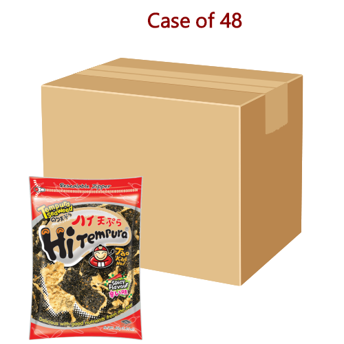Load image into Gallery viewer, Tao Kae Noi Hi-Tempura Seaweed - Spicy-小老板天婦羅紫菜 - 辣味-40g-SNACTKN105-48

