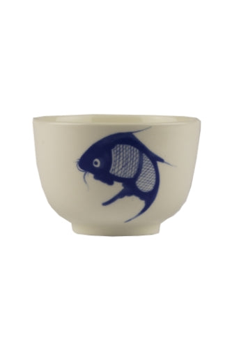 Tea Cup Blue Carp 3"-3吋藍色魚紋茶杯-1pcs-KITTEA203