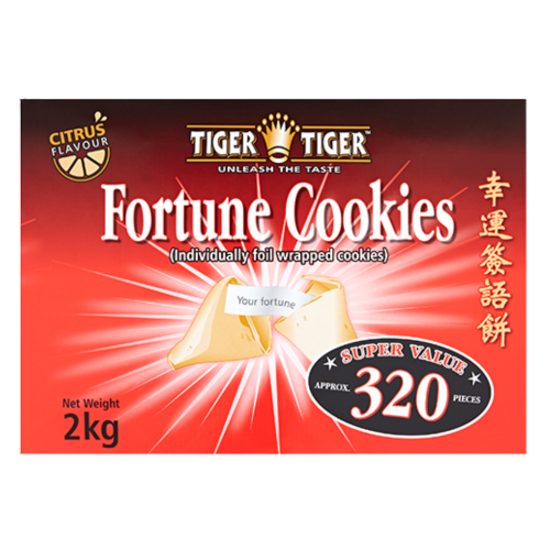 Tiger Tiger Fortune Cookies (Approx. 320pcs)-雙虎牌幸運簽語餅-2kg-FC106