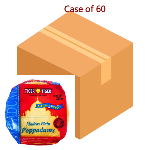 将图像加载到图库查看器中， Tiger Tiger Madras Pappadoms (Plain)-雙虎牌叉餅-250g-PRA505-60
