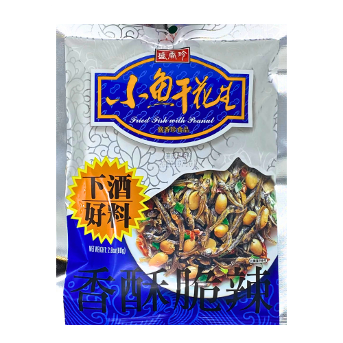 Triko Foods Dried Fish with Peanut-盛香珍小魚干花生-80g-SNACTR202