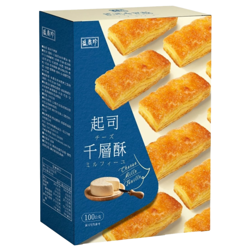 Triko Mille Feuille Cheese Flavour-盛香珍 - 起司千層酥-100g-SNACTR302