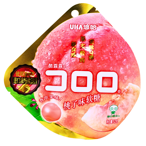UHA Kororo Soft Candy (Peach Flavour)-悠哈-桃味軟糖-52g-CANUHA304