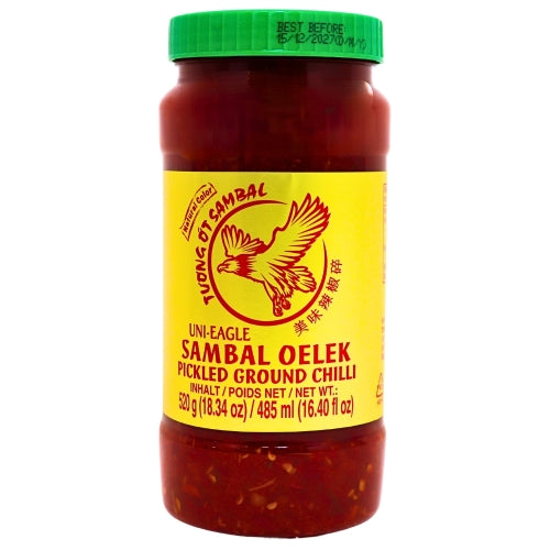 Uni Eagle Sambal Oelek (Pickled Ground Chilli)-聯鷹牌參巴辣椒醬-520g-CHIUG101