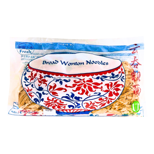 WF Fresh Wonton Noodles (Broad)-環球雲吞粗麵-400g-FNOOWF105