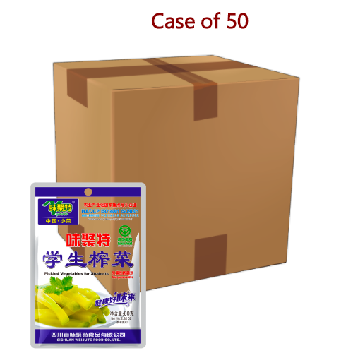 WJT Nutrition Pickled Vegetable-味聚特特級學生營養榨菜-80g-PRE640-50