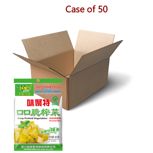 將圖片載入到圖庫檢視器中， WJT Pickled Pickled Vegetables-味聚特口口脆榨菜片-80g-PRE947-50

