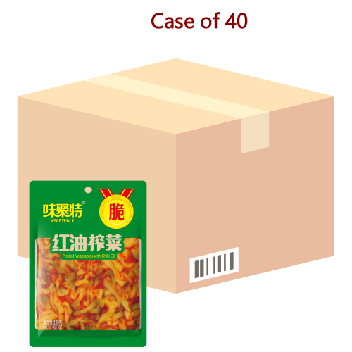 WJT Pickled Vegetables with Chilli Oil-味聚特紅油榨菜-138g-PRE661-40