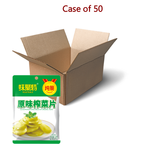 将图像加载到图库查看器中， WJT Sliced Pickled Vegetables-味聚特原味榨菜片-80g-PRE946-50
