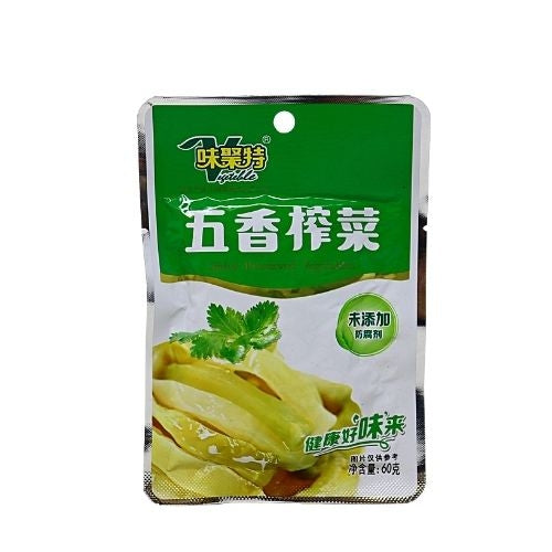 WJT Spicy Pickled Vegetables-味聚特五香榨菜-60g-PRE938