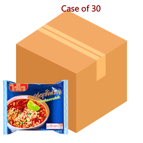 *Wai Wai Noodle - Minced Pork Tom Yum*-威威酸辣豬肉味湯麵-60g-INWW101-30
