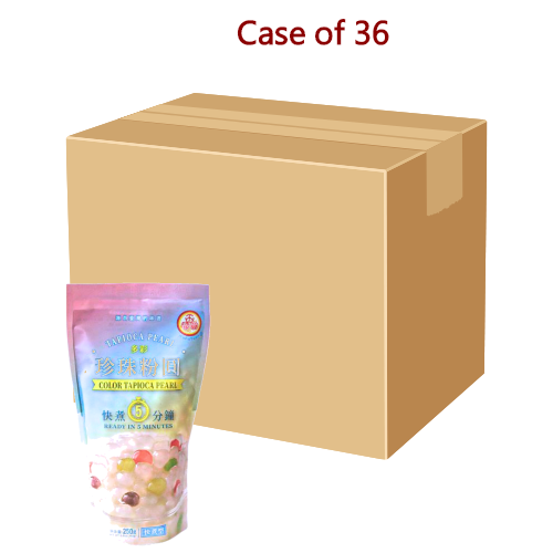 WuFuYuan Tapioca Pearl (Multicolour)-五福圓彩珍珠粉圓-250g-TAP105-36