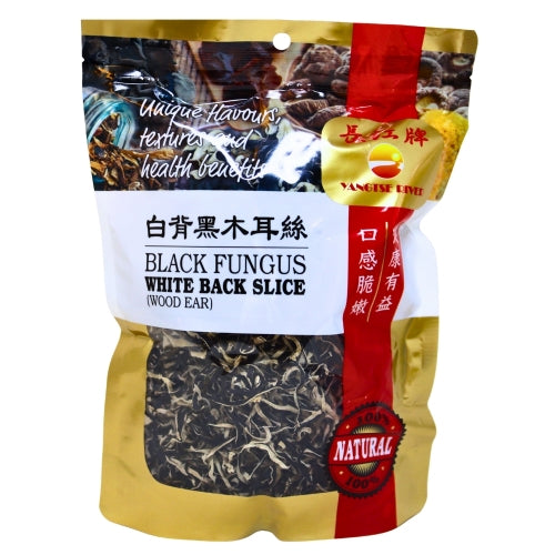 YRB Black Fungus with White Back Sliced (Wood Ear Sliced)-長江牌白背木耳絲-100g-FUNG167