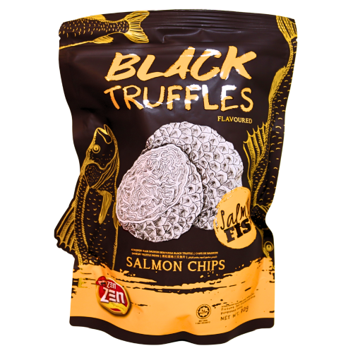 Zen Zen Black Truffle Salmon Chips-ZEN ZEN 黑鬆露味三文魚皮脆片-70g-SNACZZ108