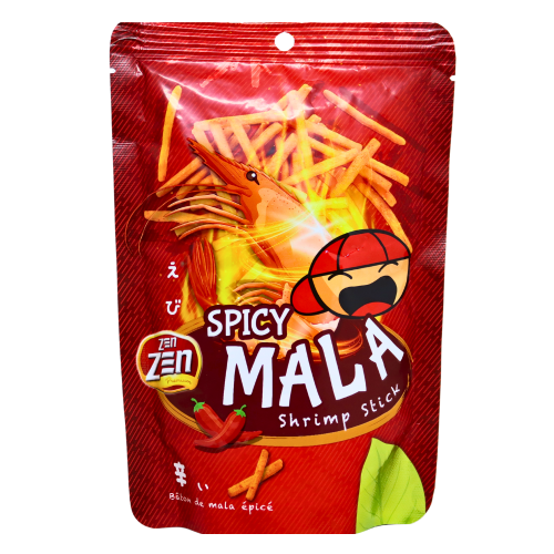 Zen Zen Shrimp Sticks - Spicy Mala-麻辣味蝦脆條-60g-SNACZZ106