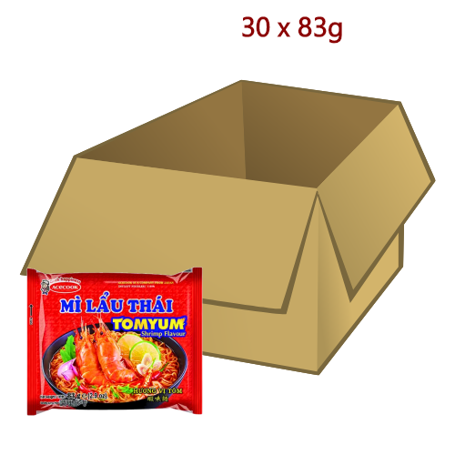 Acecook Mi Lau Thai Noodles - Shrimp - 30 x 83g-泰式蝦湯麵-INAC201