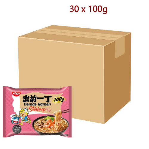 Nissin Noodles - Shrimp - 30 x 100g-出前一丁鮮蝦麵-INN128