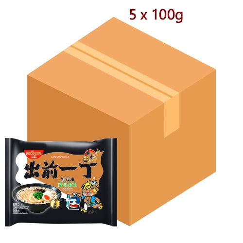 Nissin Noodles HK - Black Garlic Oil Tonkutsu - 5 x 100g-香港出前一丁黑蒜油豬骨湯麵-INN120