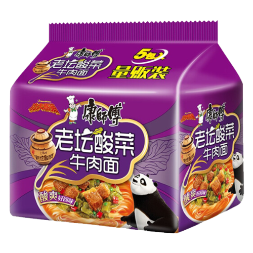 Master Kang Noodle - Hot & Sour Beef-康師傅老壇酸菜牛肉面-INMK113