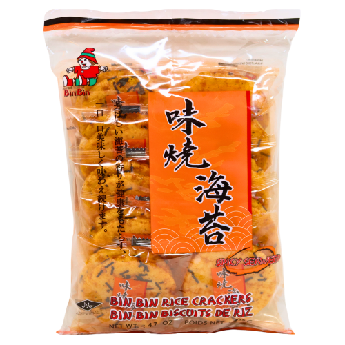 Bin Bin Rice Crackers - Spicy Seaweed-賓賓辣味燒海苔米菓-BISBB104