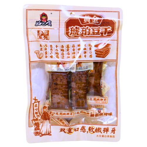 HBS Dried Beancurd - Oyster Mushroom Snack (BBQ)-好巴食金琥珀豆乾(鮑菇燒烤味)-SNACHJ121