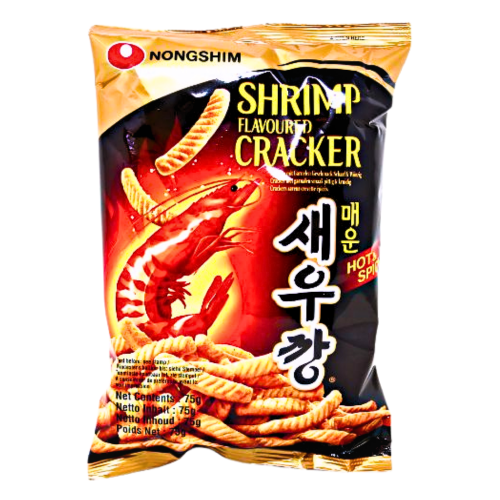 Nong Shim Hot & Spicy Shrimp Flavoured Crackers-農心辣蝦條-SNACNS103