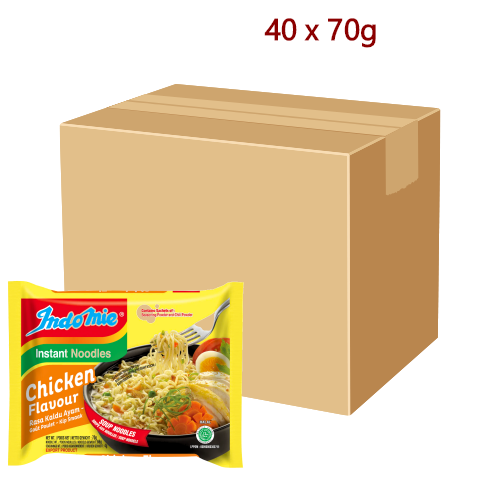 Indomie Noodles - Chicken - 40 x 70g-印尼營多湯麵 - 雞味-ININ108