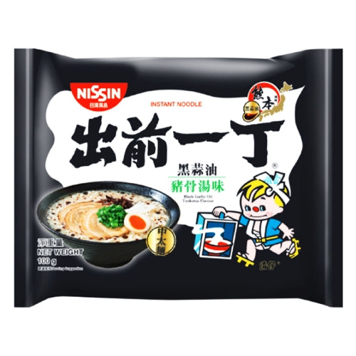 Nissin Noodles HK - Black Garlic Oil Tonkutsu - 5 x 100g-香港出前一丁黑蒜油豬骨湯麵-5