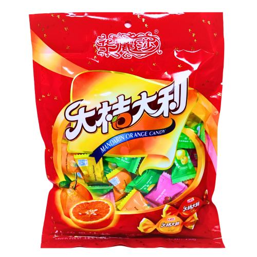 HLS New Year Mandarin Orange Hard Candy (Good Luck Bag)-華麗莎大桔大利什果汁硬糖-CANHLS104