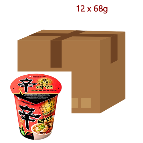 Nong Shim Shin Cup Noodle - Hot & Spicy - 12 x 68g-農心辛辣杯麵-INNS202
