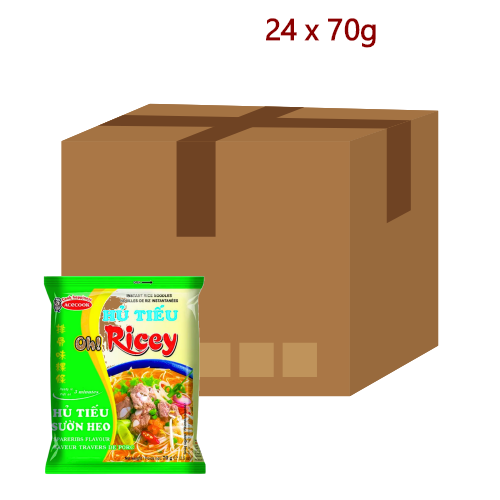 Acecook Oh! Ricey Rice Noodles - Spare Ribs - 24 x 70g-越南河粉-排骨味-INAC184