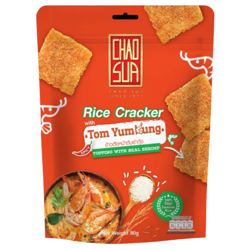 Chao Sua Shrimp Floss Rice Crackers - Tom Yum Kung-泰國蝦肉鬆米餅-冬蔭功味-SNACCS513