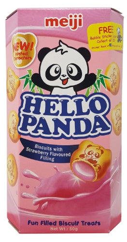 Meiji Hello Panda Biscuits - Strawberry-明治熊貓草莓味夾心餅乾-BISMJ116