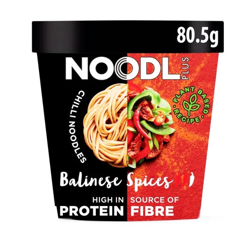 Noodl Plus Chilli Noodles with Balinese Spices - 6 x 80g-麵+巴厘島香料味辣椒杯麥麵-6