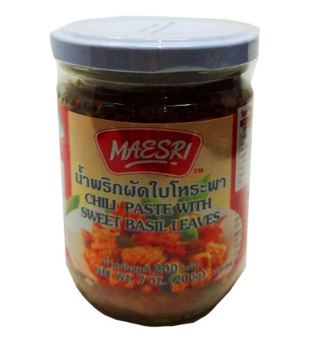 Maesri Chilli Paste with Sweet Basil Leaves-泰國金不換辣醬-PASTE209