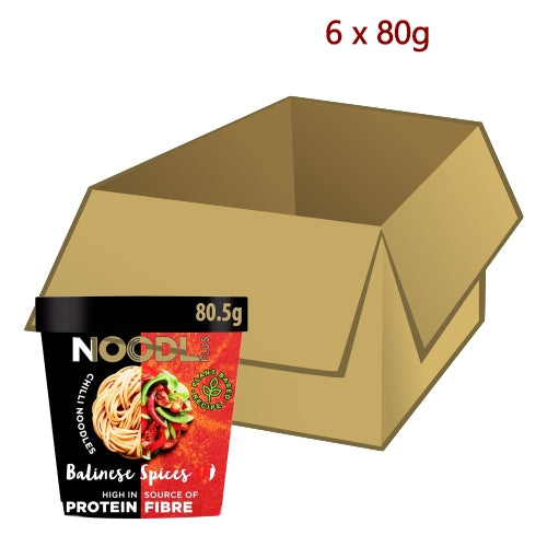 Noodl Plus Chilli Noodles with Balinese Spices - 6 x 80g-麵+巴厘島香料味辣椒杯麥麵-INNP102