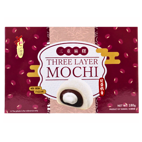 Love & Love 3 layer Mochi - Red Bean & Cream-花之戀語雙餡麻糬-紅豆牛奶-SNACLL124