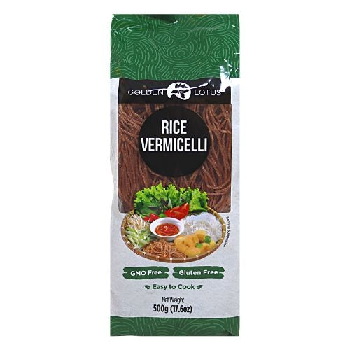 Golden Lotus Brown Rice Vermicelli 1mm - Gluten Free-金蓮花無麩質越南糙米粉-NOO802