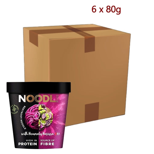 Noodl Plus Beetroot Noodles with Heavenly Harissa - 6 x 80g-麵+哈里薩辣醬味紅菜頭杯麥麵-INNP101