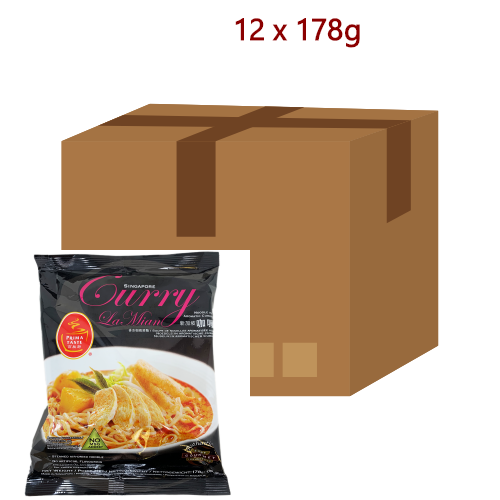 Prima Taste Curry La Mian - 12 x 178g-百勝厨新加坡咖哩拉麵-INPT101