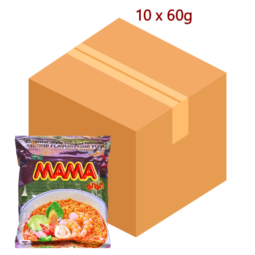 Mama Noodle - Shrimp (Tom Yum) - 10 x 60g-媽媽酸辣味湯麵-INMM101